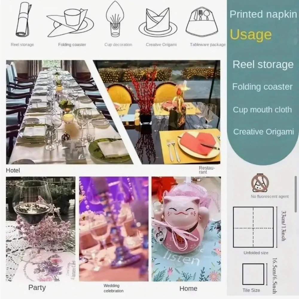 Boutique Floral Pink and Green 3-ply Luncheon Paper Napkins, 20 ct